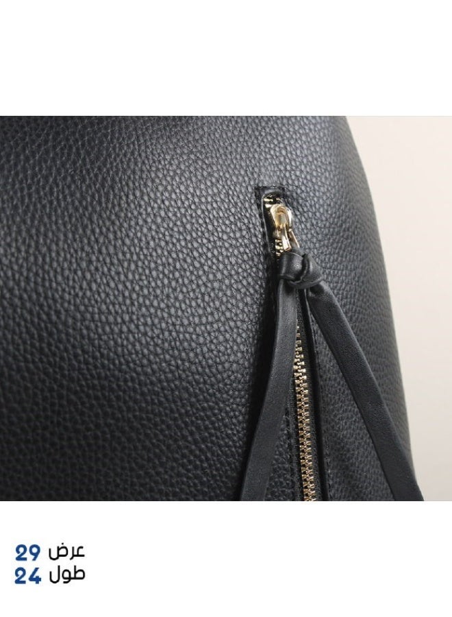 Large black leather women's handbag that can fit all your belongings - Image 2