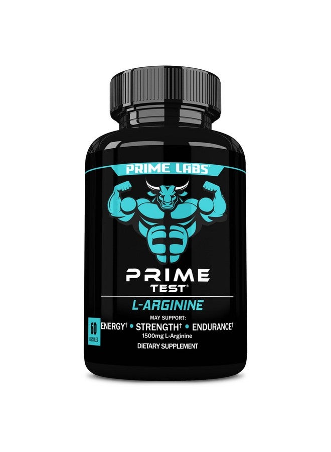 PRIME LABS Prime Labs L Arginine 1500mg - Nitric Oxide Supplement - Blood Flow, Energy, Strength, Endurance - 60 Count - Image 1