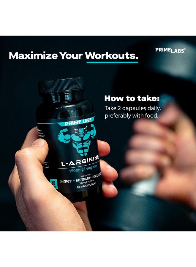 PRIME LABS Prime Labs L Arginine 1500mg - Nitric Oxide Supplement - Blood Flow, Energy, Strength, Endurance - 60 Count - Image 5