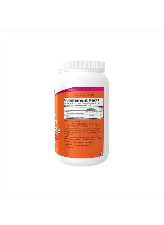 now - Supplements, Sodium Ascorbate Powder, Buffered, Antioxidant Protection*, 3-Pound - Image 1