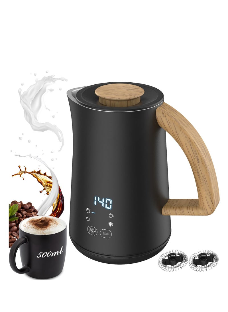 SYOSI Milk Frother and Steamer, 4-in-1, With Temperature Control Display Screen, Electric Automatic Frother for Hot Chocolate Milk, Cappuccinos, Latte, Macchiato, Black, Easy to Clean, Silent Operation - Image 2