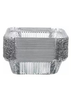 Shop & Shoppee SHOP & SHOPPEE Disposable Aluminium Silver Foil Container with lid, Disposable Jars, Parcel Box, Packaging Metalized Hot/Dry Foods, Cake baking Container - 750 ml (Pack of 100)  - Image 2