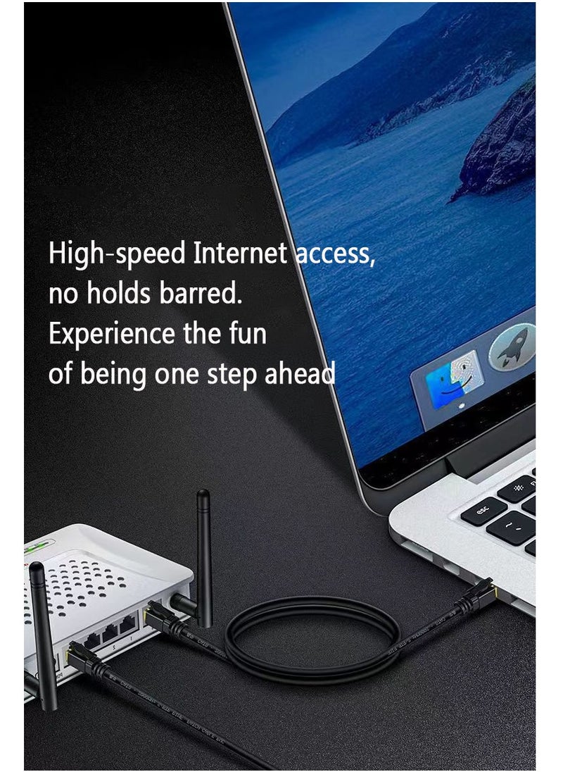 Cat8 Ethernet Cable High Speed 40Gbps 2000MHz RJ45 Network Internet Braided Shielded Cord LAN Wire Compatible with Gaming Switch PC PS5 PS4 Xbox Modem Router WIFI Extender Patch Panel -1.5M Black