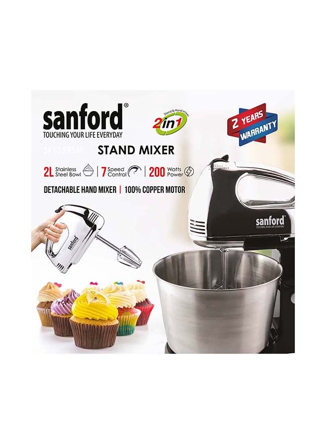 Sanford STAND MIXER 200 WATTS 2 L 200 kW SF1359SM BS Black - Image 1