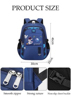 DUNISO Kids School Backpack, Large Capacity Backpack for Boys, Lightweight Schoolbag for Teen Boys Bookbag with Compartments Reflective Strip, Watrer Resistant Bookbag for Elementary Primary School  - Image 5