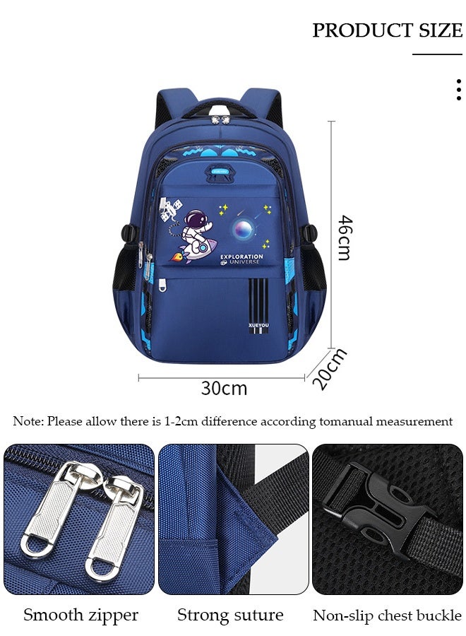 DUNISO Kids School Backpack, Large Capacity Backpack for Boys, Lightweight Schoolbag for Teen Boys Bookbag with Compartments Reflective Strip, Watrer Resistant Bookbag for Elementary Primary School - Image 2