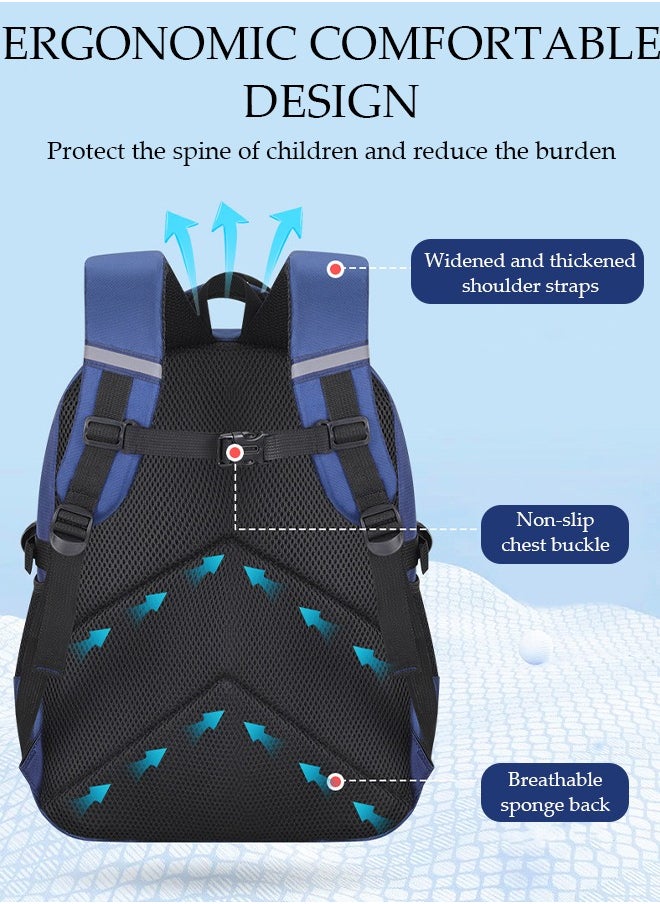 Kids School Backpack, Large Capacity Backpack for Boys, Lightweight Schoolbag for Teen Boys Bookbag with Compartments Reflective Strip, Watrer Resistant Bookbag for Elementary Primary School - pzsku/Z330A3E975FC10E89182FZ/45/_/1718418228/846969f8-b3a1-4ce5-be36-ab59c5de32a8