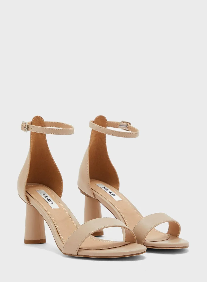 NA-KD Cone Shape Low Heel Sandals