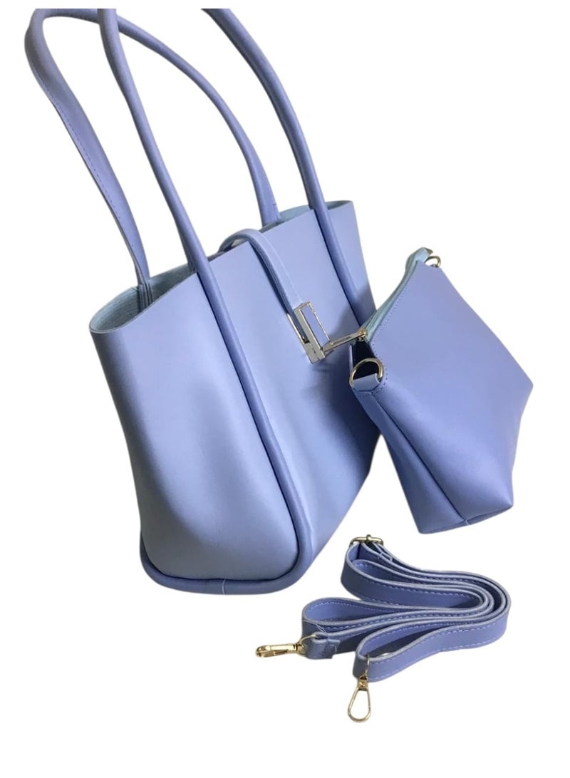 شنطة جلد حريمي 2×1 مع حزام كروس – تصميم أنيق متعدد الاستخدام - Image 5