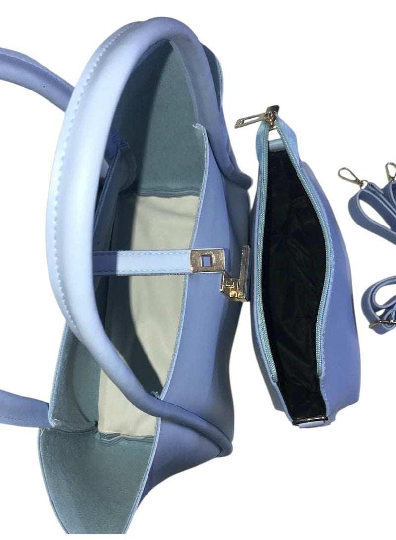 شنطة جلد حريمي 2×1 مع حزام كروس – تصميم أنيق متعدد الاستخدام - Image 4