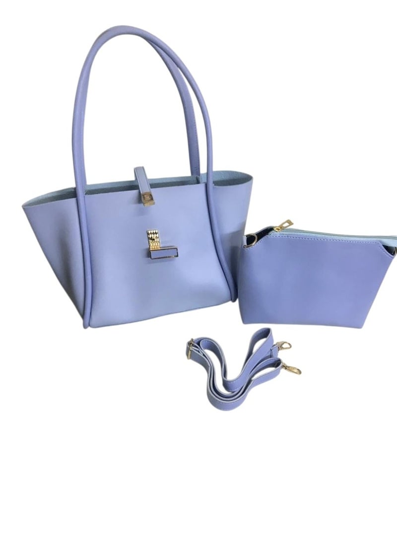 شنطة جلد حريمي 2×1 مع حزام كروس – تصميم أنيق متعدد الاستخدام - Image 3