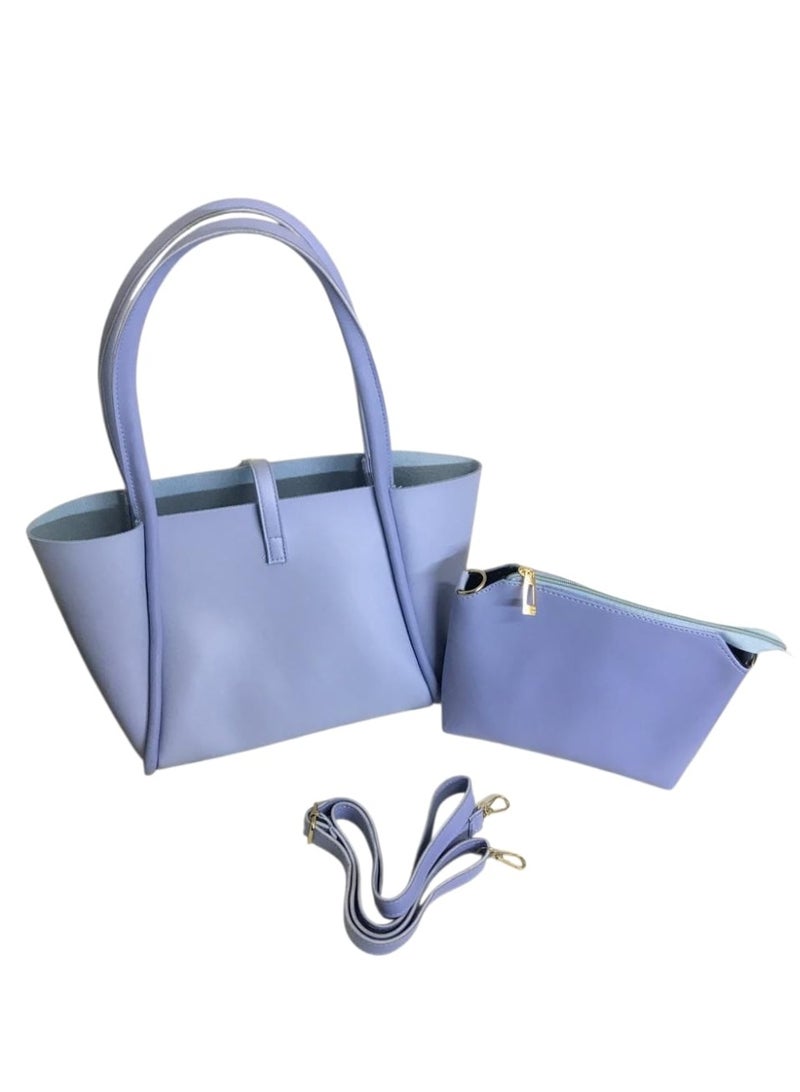 شنطة جلد حريمي 2×1 مع حزام كروس – تصميم أنيق متعدد الاستخدام - Image 2