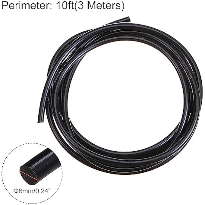 PU TRANSMISSION BELT POLYURETHANE ROUND BELTS 6MM DIA 10FT(3 METERS) LENGTH SMOOTH SURFACE URETHANE BELT FOR DRIVE TRANSMISSION, BLACK - Image 2