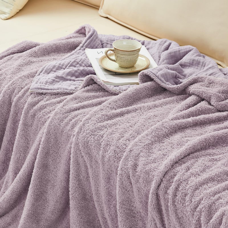 يمي Emme Muslin Cotton Fleece رمي بطانية عكسية - 50 ""*60 " - Image 5