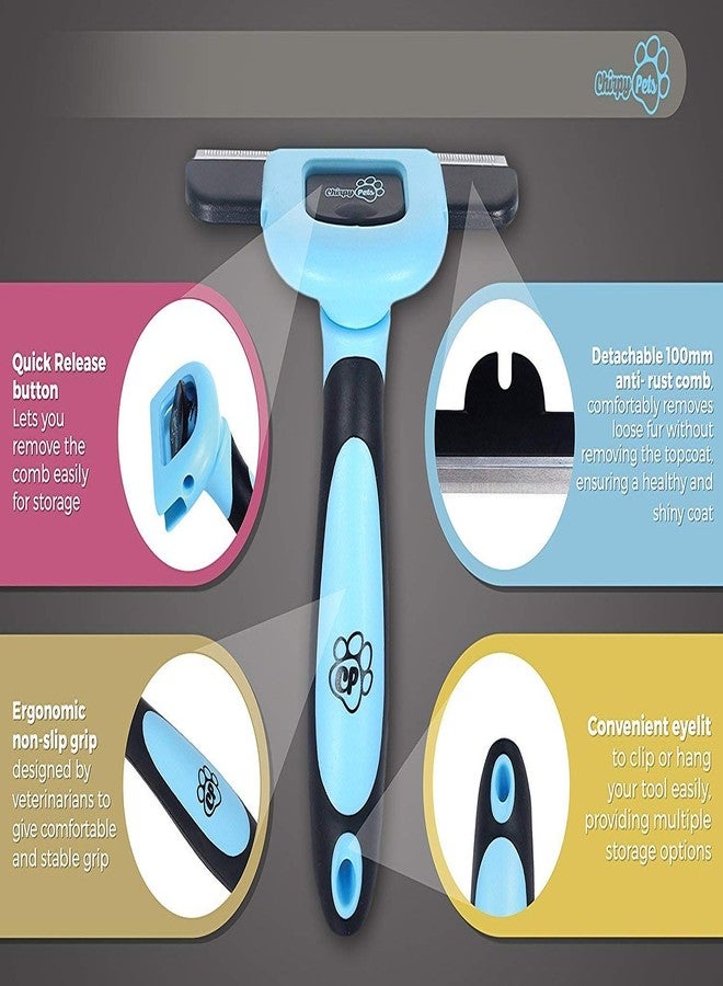 Chirpy Pets Pet Grooming Brush for Shedding, Long & Short Hair, Reduces Shedding by More Than 95%, Professional Deshedding Tool for Dog & Cat, Black - Image 3