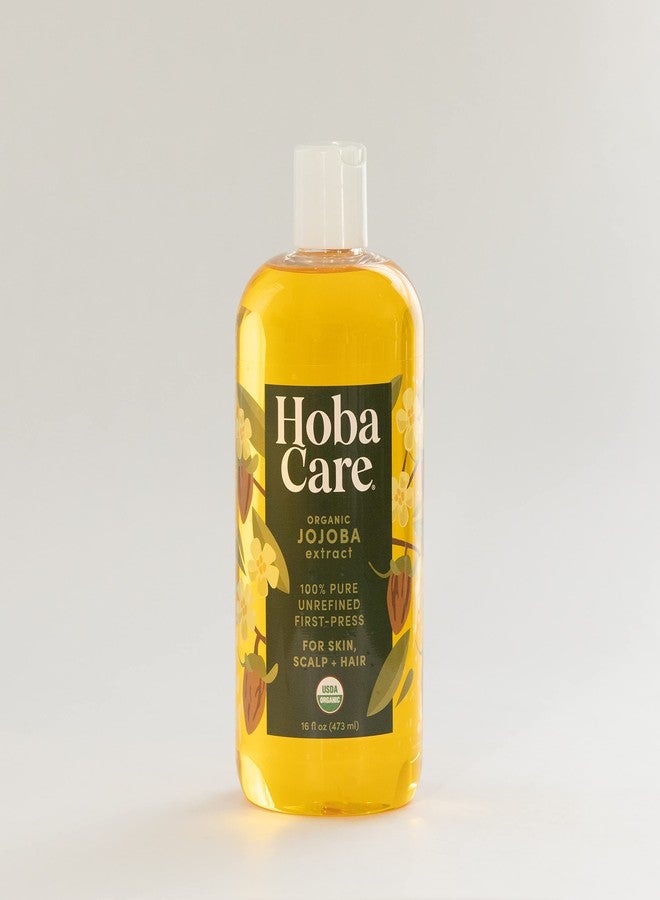 HobaCare Organic Jojoba Oil for Hair, Skincare, Face, Body, Scalp, Nails, Beard Care, Skin Massage - Unrefined Carrier Oil - 100% Pure, Hexane Free, Moisturizing (16 oz) - Image 2