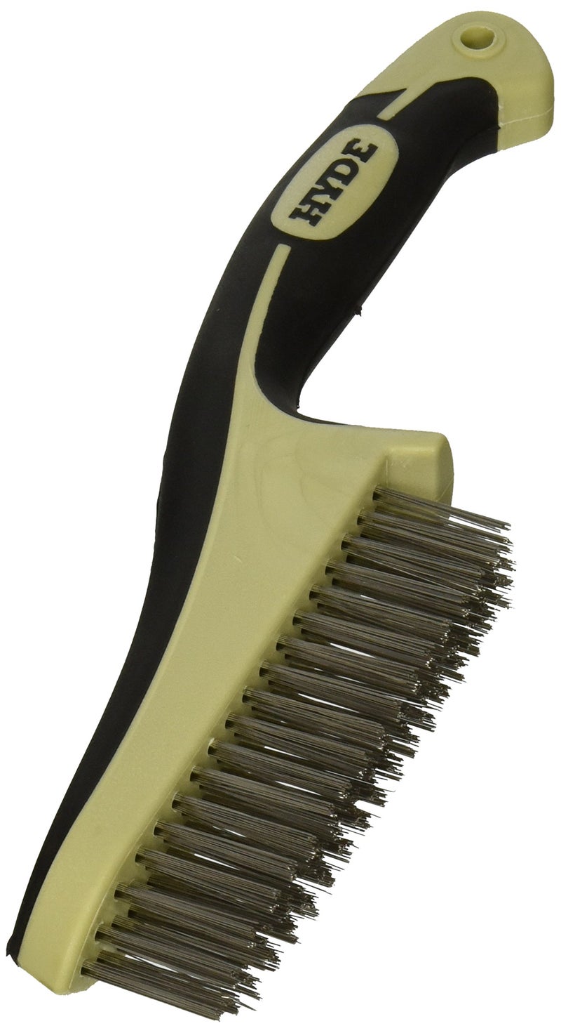 Hyde 181348 HYDE 46842 Stainless Steel Wire Brush with narrow profile 11inch MAXXGRIP PRO