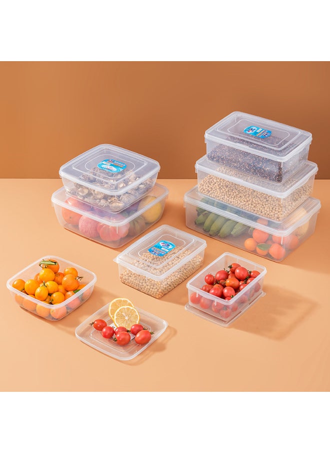 Generic - Transparent Plastic Fresh-keeping Box Rectangular Refrigerator Storage Box Freezer Box Large Food Grade Packaging Box With Lid-Specifications:Square B3 (capacity 4.3L) - Image 1