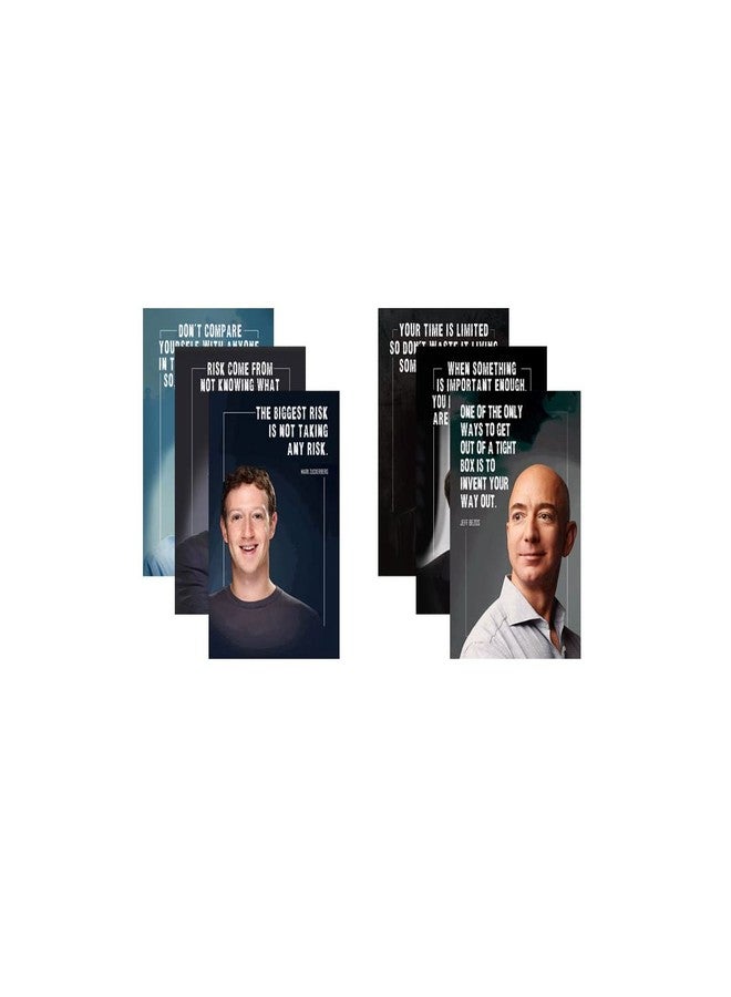 SWASUM Motivational and Inspirational Quotes Wall Posters, (Elon Musk, Jeff Bezos, Steve Jobs, Bill Gates, Warren Buffett, Mark Zuckerberg) 12x18 Each, Pack of 06 (PAPER) - Image 4