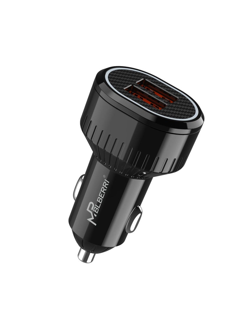 MPBLBERRI Premium Quality Dual USB Fast Car Charger - 3.1A Output (BLB-C214) & MPBLBERRI Premium Quality Dual USB Fast Car Charger - 3.1A Output (BLB-C213) Bundle - Image 2
