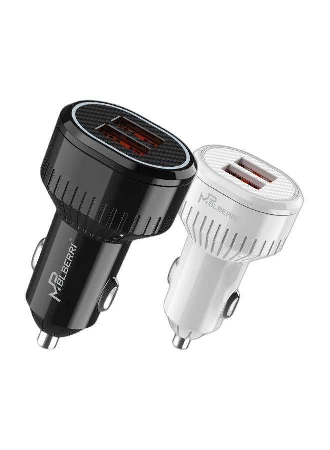MPBLBERRI Premium Quality Dual USB Fast Car Charger - 3.1A Output (BLB-C214) & MPBLBERRI Premium Quality Dual USB Fast Car Charger - 3.1A Output (BLB-C213) Bundle - Image 1
