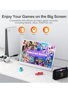 Portable monitor, 1080p FHD IPS Portable Portable Monitor, USB-C HDMI external monitor
