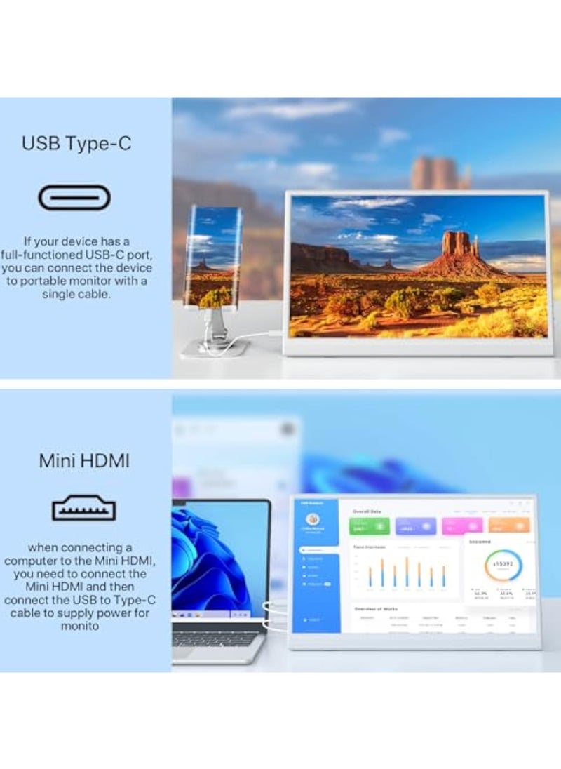 PORTABLE Portable monitor, 1080p FHD IPS Portable Portable Monitor, USB-C HDMI external monitor  - Image 3