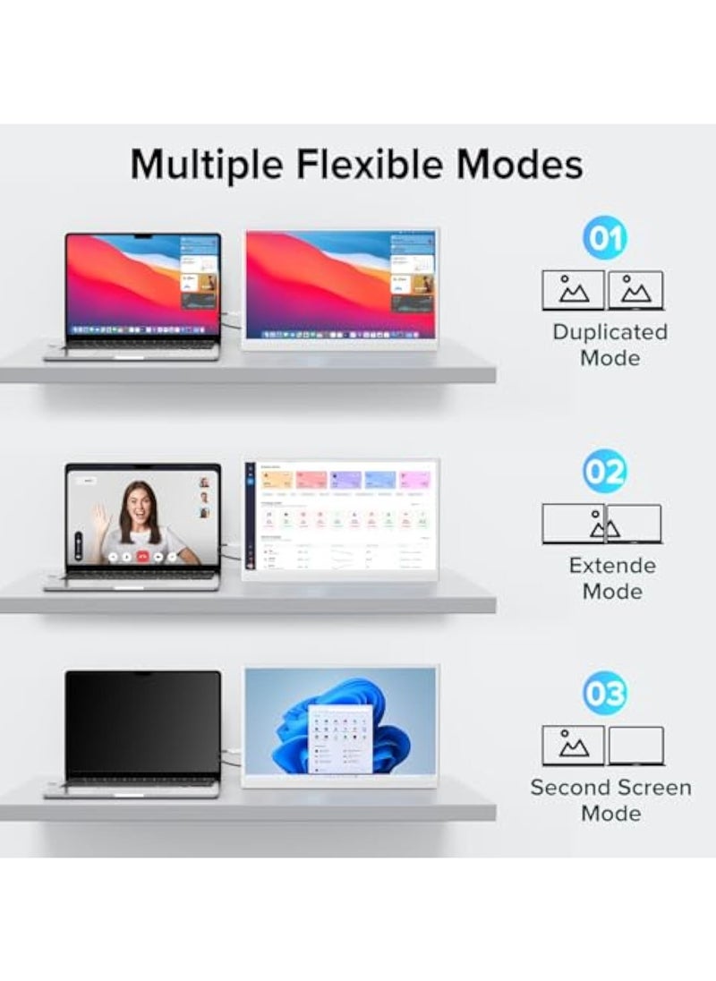 PORTABLE Portable monitor, 1080p FHD IPS Portable Portable Monitor, USB-C HDMI external monitor  - Image 4