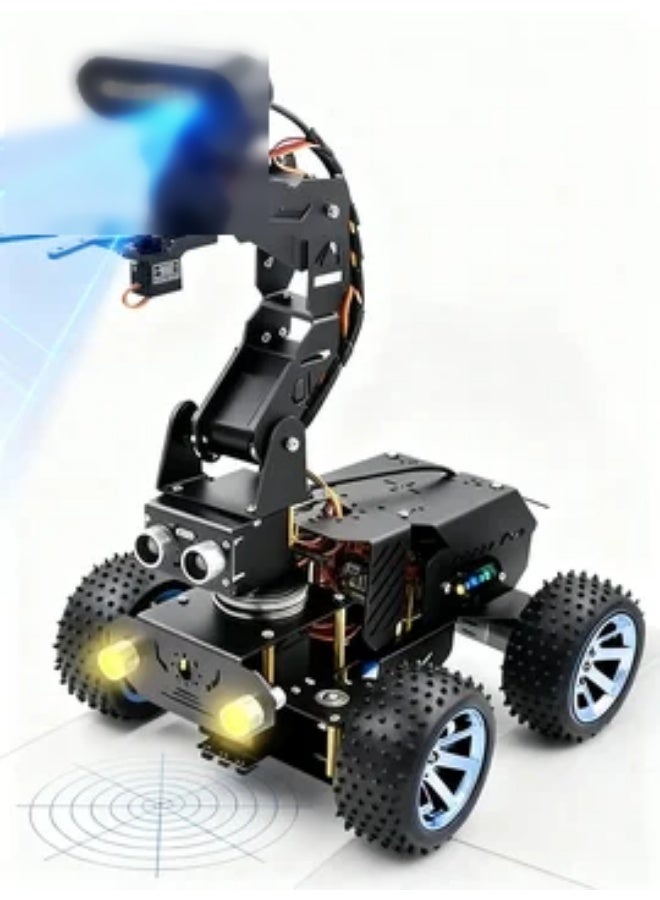 وبوت جي سي سي طقم سيارة روبوت ذكية متوافق مع Raspberry Pi 5 / 4 / 3 مع ذراع روبوت 4DOF، كاميرا USB بدقة 1080P، رؤية حاسوبية OpenCV، برمجة Python، شحن USB-C، منصة روبوتات STEM تعليمية للذكاء الاصطناعي (لوحة Raspberry Pi غير مرفقة) - Image 4