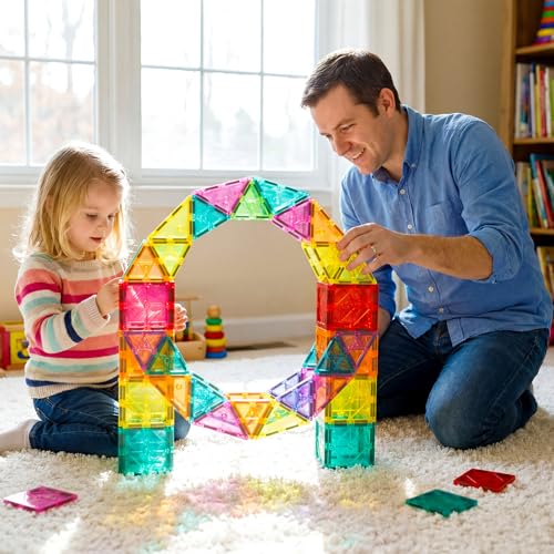 Bmag Magnetic Tiles 36 PCS Building Blocks for Toddlers 3D Magnet STEM Educational Learning Building Blocks for Kids Children Stacking Montessori Toys Gifts for Boys Girls - Image 5
