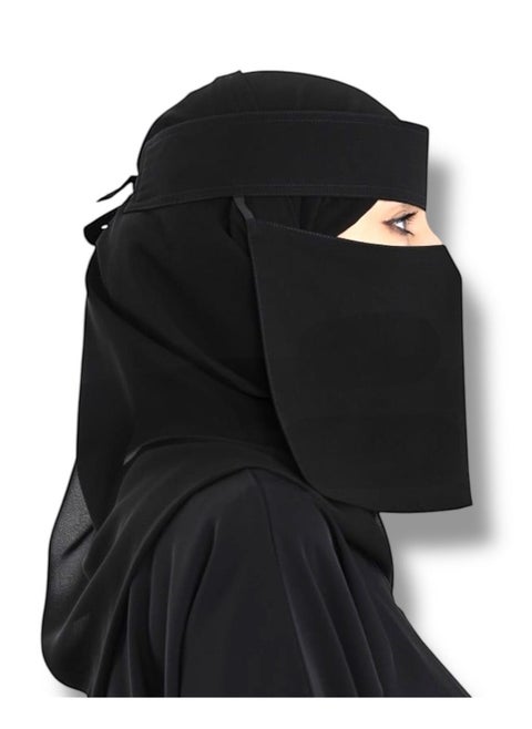 2 نقاب قصير مطاط مايل 1.5 سم مقاس 6 انش مقوى – توست نقاب بدون علامة نسائي مطاطي معزز بقماش ناعم وعالي الجودة، حجاب شرعي للوجه مريح وخفيف على البشرة، مقاوم للانزلاق، قابل للغسل، مثالي للاستخدام اليومي والمناسبات