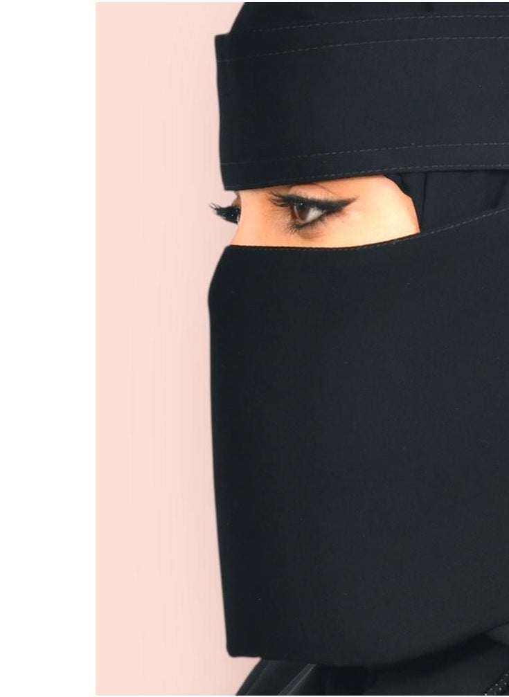 بهنس - 2 نقاب قصير مطاط مايل 1.5 سم مقاس 6 انش مقوى – توست نقاب بدون علامة نسائي مطاطي معزز بقماش ناعم وعالي الجودة، حجاب شرعي للوجه مريح وخفيف على البشرة، مقاوم للانزلاق، قابل للغسل، مثالي للاستخدام اليومي والمناسبات - Image 1