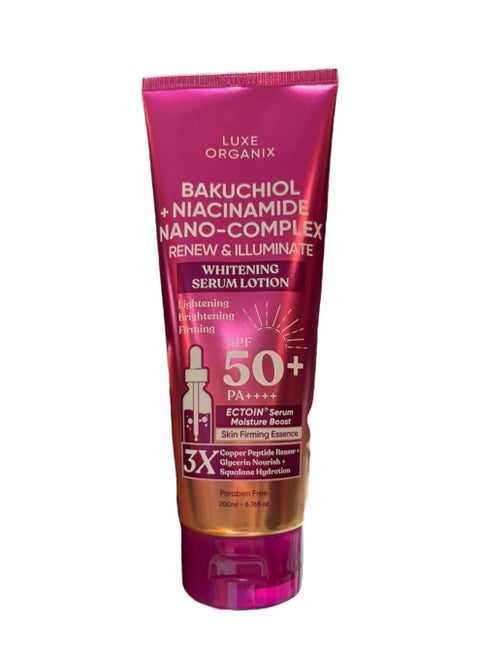 Bakuchoil and niacinamide nano complex renew & illuminate whitening serum lotion
