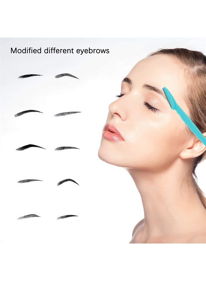 Eyebrow Razor, 60 Pcs Eyebrow Razors Multipurpose Exfoliating Dermaplaning Tool Trimming and Shaving Grooming Eyebrow Face Razor and Eyebrow Shaper For Women and Man With Precision Cover,3 Colors 2