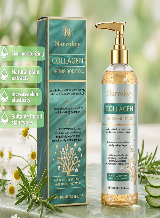 Narvokey Collagen Lifting Body Oil, Hydrating and Moisturizing, Anti Aging, Lightweight Non-Greasy Silk Formula, for Women and Men, 3.8 Fl Oz - Image 5