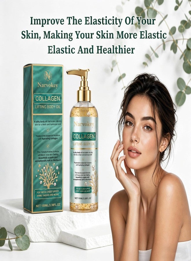 Narvokey Collagen Lifting Body Oil, Hydrating and Moisturizing, Anti Aging, Lightweight Non-Greasy Silk Formula, for Women and Men, 3.8 Fl Oz - Image 2