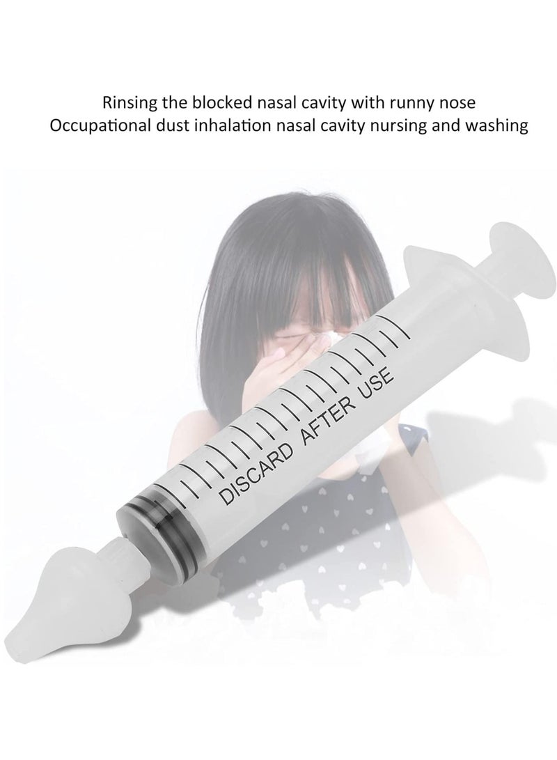 2-Pack Sinus Rinse System Baby Nose Suction Syringe, Professional Nasal Aspirator Syringe Baby Nasal Irrigator Nose Cleaner for Infant Portable Quick Rinse Device Syringe with Silicone Tip Reusable