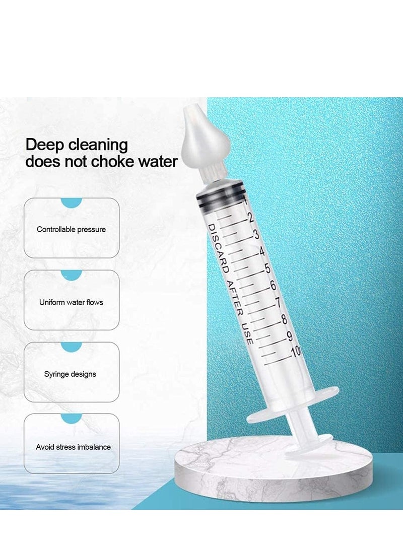 2-Pack Sinus Rinse System Baby Nose Suction Syringe, Professional Nasal Aspirator Syringe Baby Nasal Irrigator Nose Cleaner for Infant Portable Quick Rinse Device Syringe with Silicone Tip Reusable