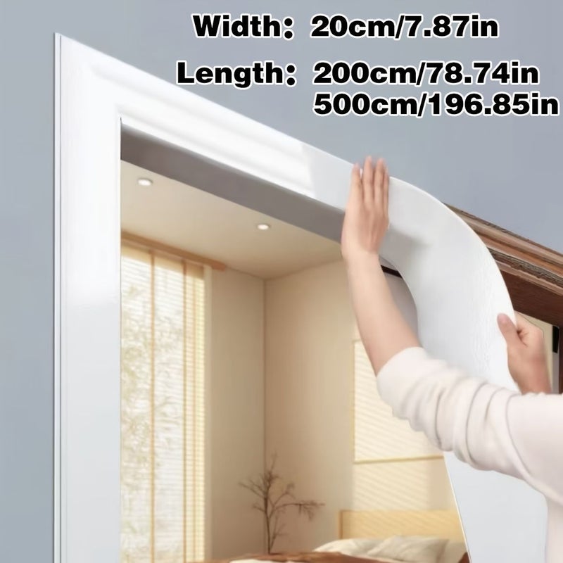 Self Adhesive Wood Grain Door Frame Stickers White 200cm Baseboard Wall Stickers Window Sill Border Wallpaper Easy Peel Stick Decorative Wallpaper Covering Durable Scratch Resistant Home Renovation Upgrade Vintage Style - Image 1