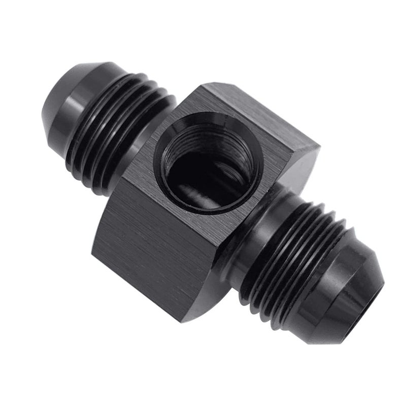KRD PERFORMANCE Aluminum -6 AN Male to AN6 Male with 1/8" NPT Gauge Port Pressure Take Off Adaptors Fitting, Black - Image 3