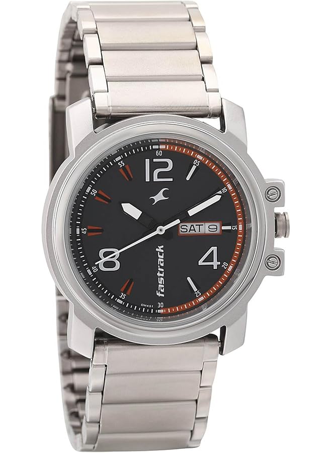 فاستراك ساعة كوارتز تناظرية بمينا بني مع عرض اليوم والتاريخ للرجال Ns3039Sm10 - Image 1