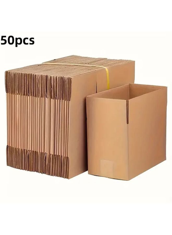 50pcs 8x6x4 Inches Corrugated Cardboard Boxes For Storage And Shipping - Image 1