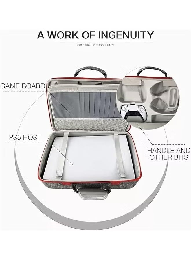 Travel Case Bag for PS5 Shockproof Hard Shell Luxury Waterproof shoulder bag for Playstation 5 Console Digital EVA Storage Organizer for Controllers Cables and Other Accessories Black - Image 2