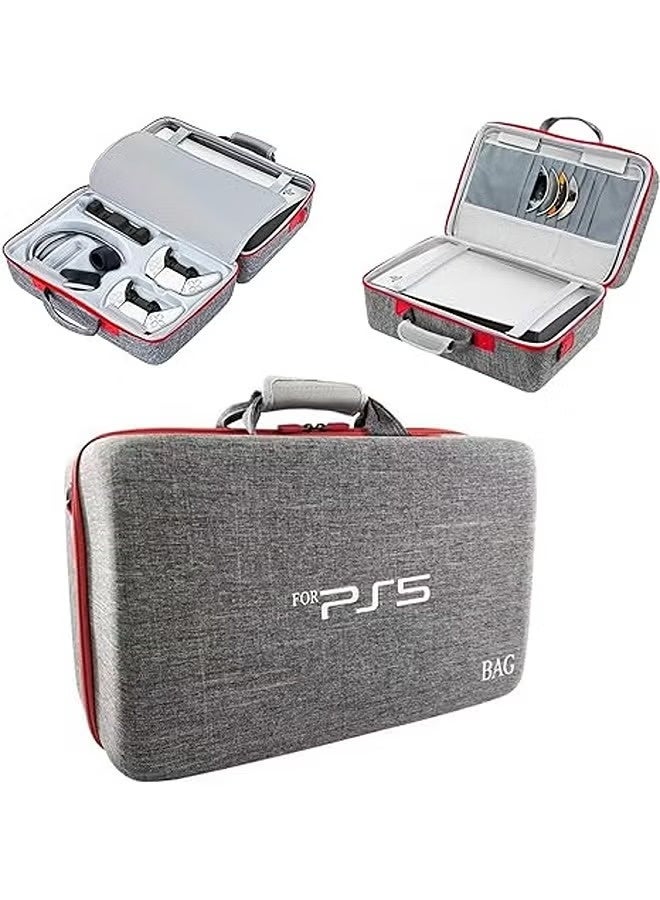 Travel Case Bag for PS5 Shockproof Hard Shell Luxury Waterproof shoulder bag for Playstation 5 Console Digital EVA Storage Organizer for Controllers Cables and Other Accessories Black - Image 4