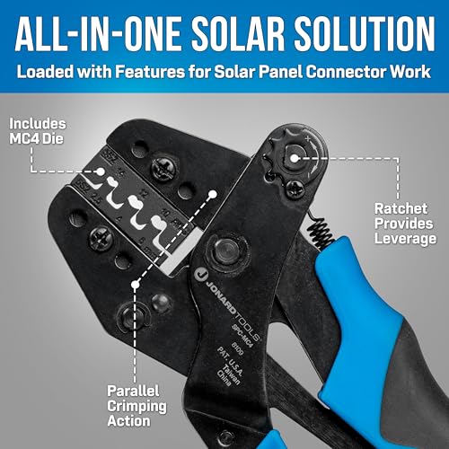 Jonard Tools SPC-MC4 Crimper for Solar Panel MC4 Connector Contacts with Included Crimping Die - Image 4