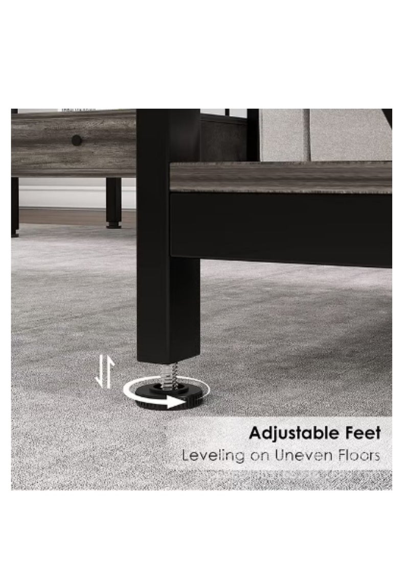 Generic Coffee Table with Storage Shelft and 2 Tier Storage Shelf,Modern Square 2 Tier Sofa Side Table,Dining Table for Home Living Room, Office, Desktop with Storage Shelf Modern Design Home Furniture, 100*55*43cm  - Image 4