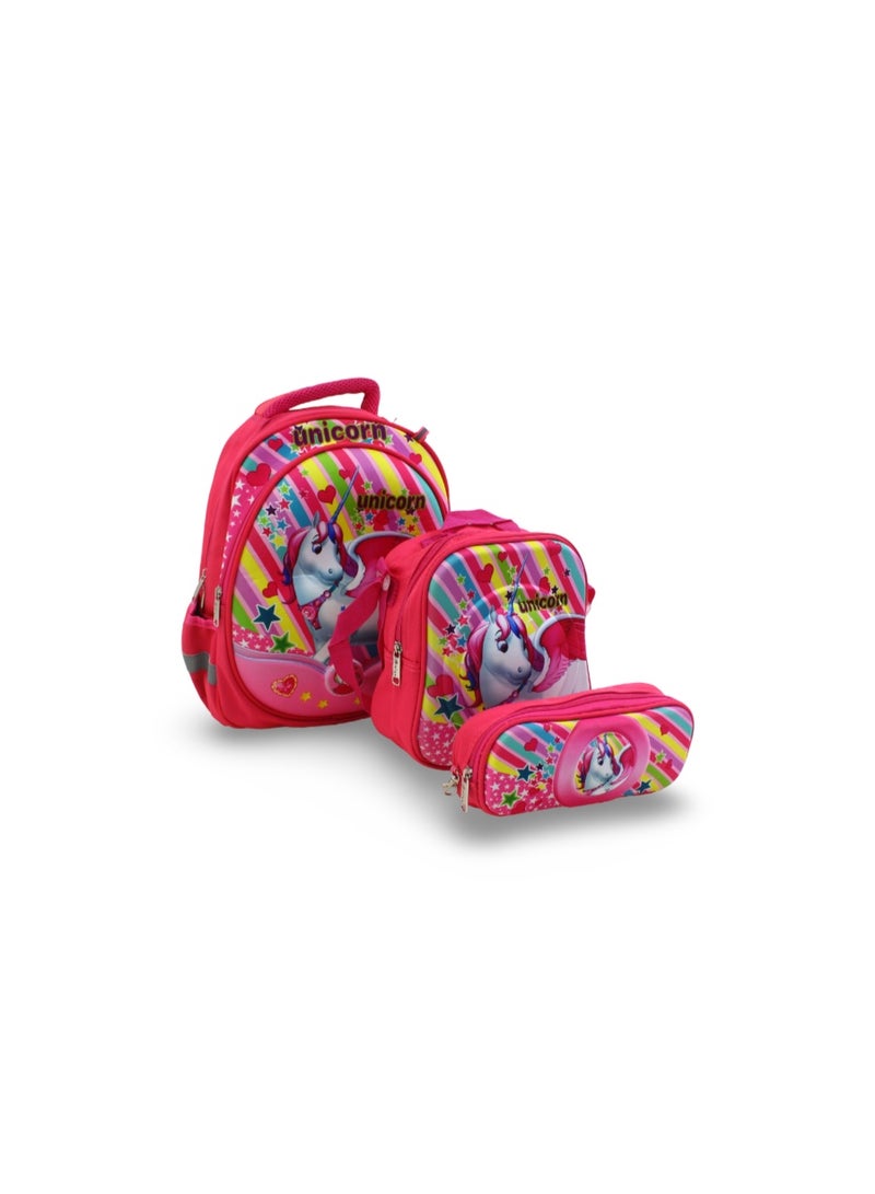 Migo School Set Unicorn Backpack 14 Inches – Watermelon - Image 1