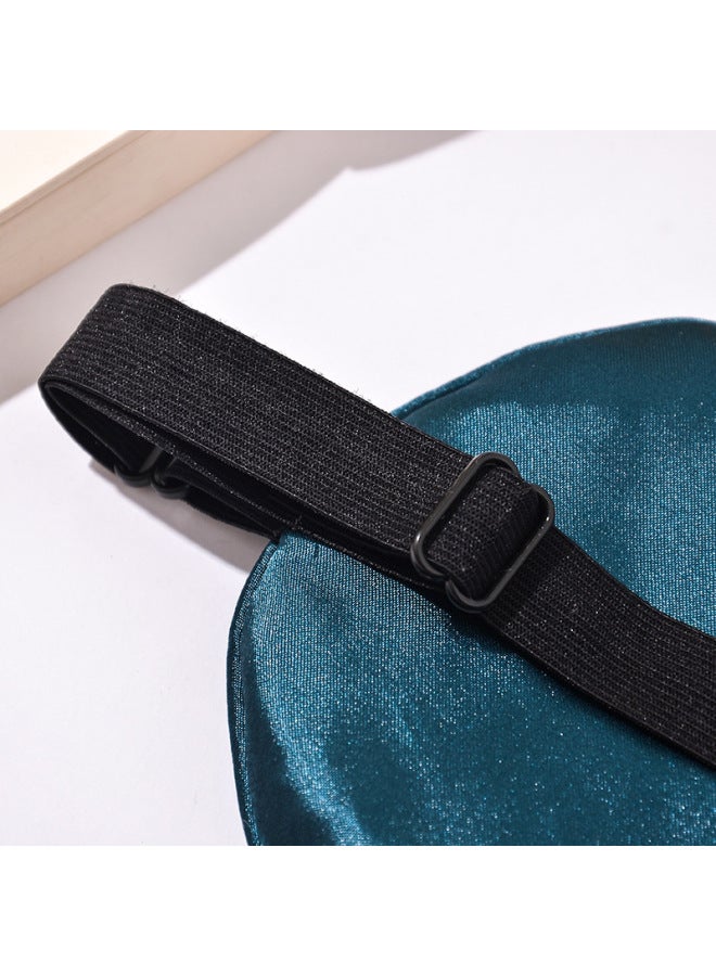 Generic Weiqin Double Sided Silk Sleeping Men's And Women's Blocking Eye Mask To Relieve Fatigue Eye Protection Adjustable Strap Silk Embroidery-Specifications:Gray Adjustable Model  - Image 5