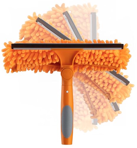 EXTEND-A-REACH Window Squeegee and Microfiber Scrubber 2-in-1 Combo // Multi-Angle Window Cleaning Tool // Window Washing Equipment for Solar Panel and RV Windshield // Threaded Window Cleaner (pole sold separately) - Image 5