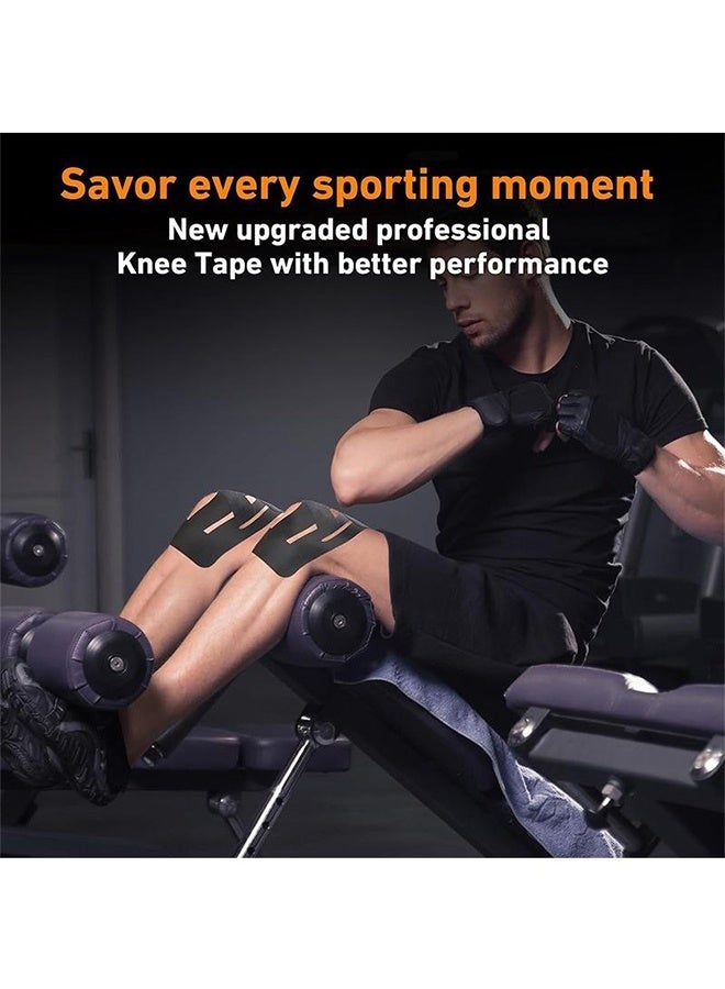 Polish'D 8PCS PreCut Kinesiology Tape for Knees, Upgraded Waterproof Knee Tape for Knee Pain Relief Pre Cut, Original Cotton Athletic Knee Tape, Waterproof&Hypoallergenic Latex-Free for Sports (Black, Gray, Pink, Blue) - Image 5
